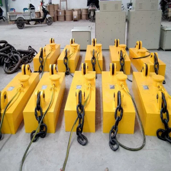 Elevación de tocho de acero, uso de electroimán permanente